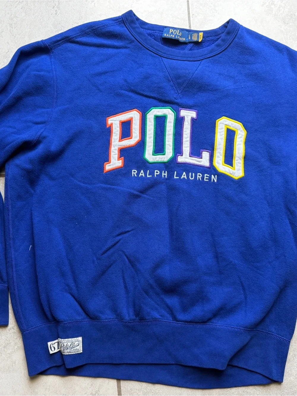 Ralph Lauren Polo Royal Blue Sweatshirt with Multicolor Logo